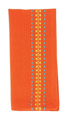Fennco Styles Dobby Border Woven Cotton Cloth Napkins 18" W x 18" L, Set of 4 - Turquoise Dinner Napkins for Dining Table Décor, Family Gathering, Banquets, and Special Events