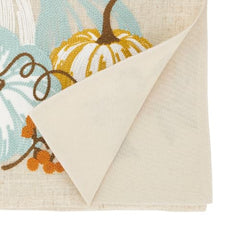 Fennco Styles Autumn Harvest Pumpkin Table Runner 16" W x 70" L - Natural Table Cover for Dining Table, Banquets, Thanksgiving Décor, Family Gatherings, and Special Events