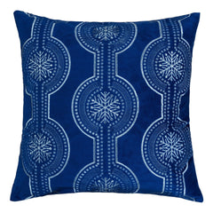Holiday Throw Pillow with Snowflake Embroidery - 20x20 Inch