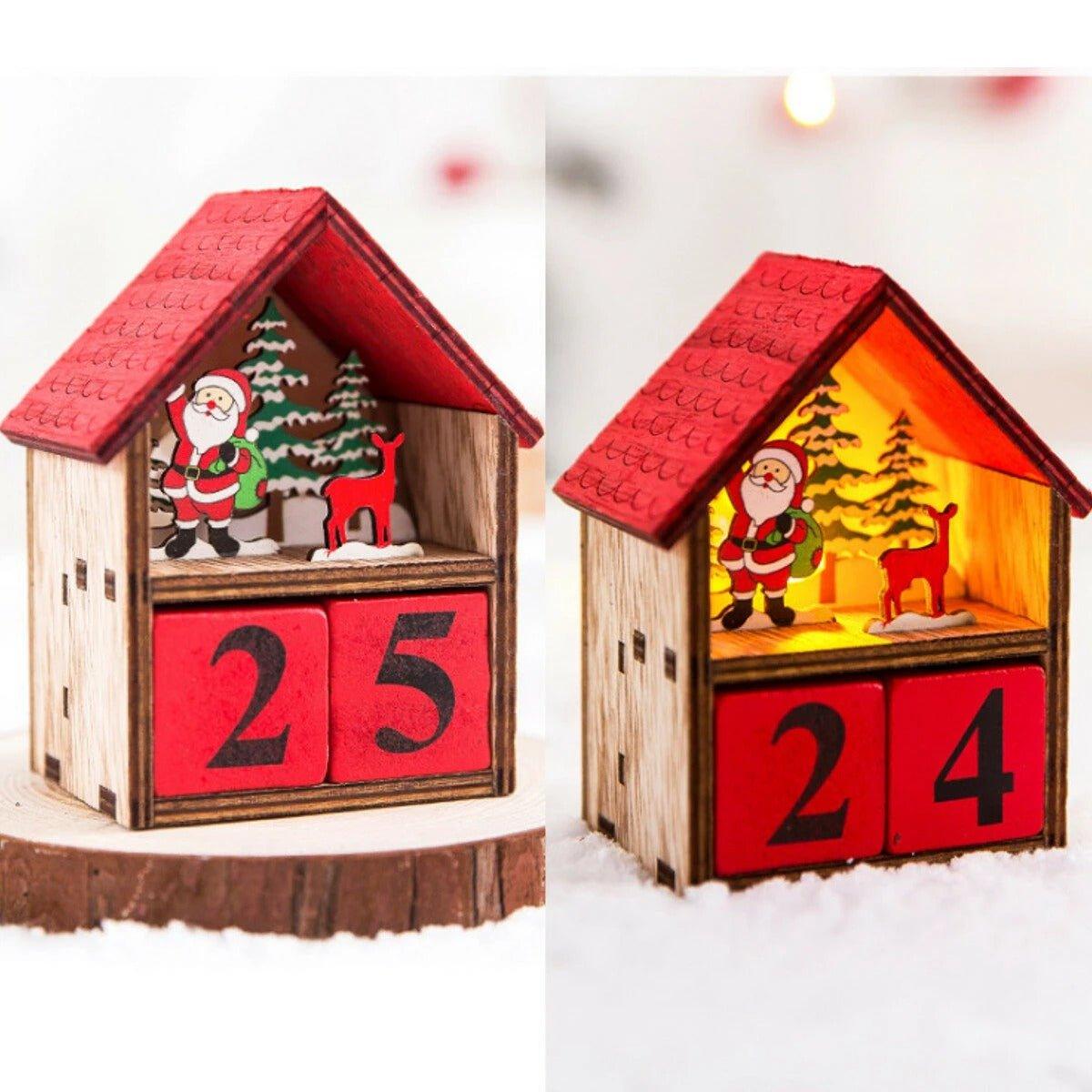 LED Wooden House Christmas Advent Calendar
