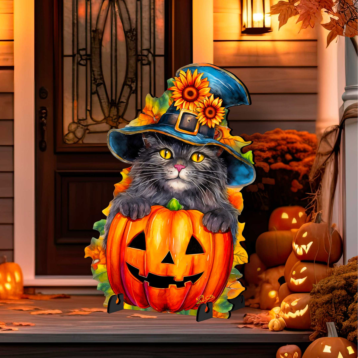 Halloween Black Cat Freestanding Decor - Halloween Outdoor Decor by G. Debrekht - Halloween Decor- 8652794F