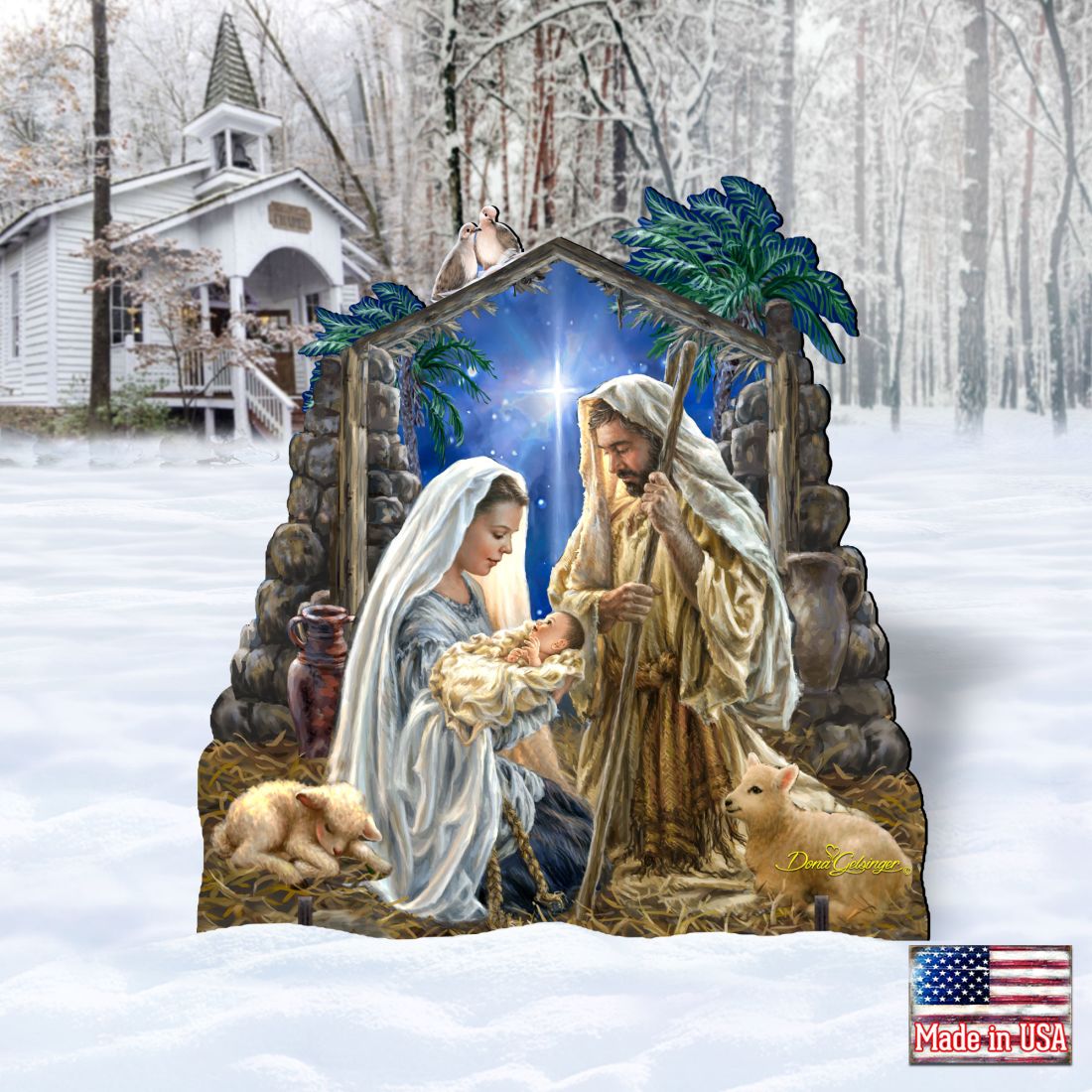 Glory to God Nativity Outdoor Decor - Nativity Holiday Decor Outdoor Decor 32" Tall