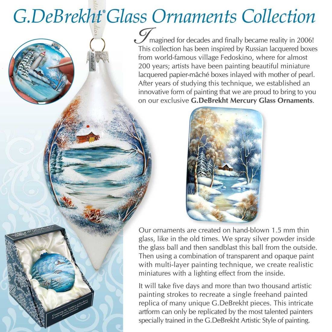 Glory to God Glass Ornament by D. Gelsinger - Nativity Holiday Decor - 71156-1722