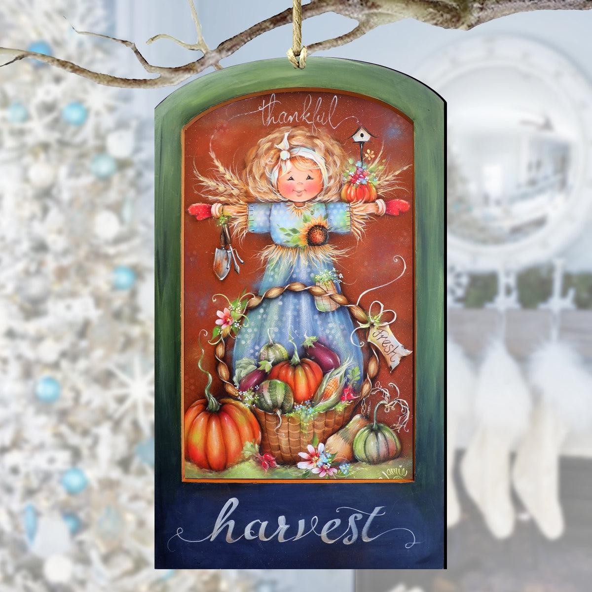 Thankful Harvest Wooden Ornaments by Jamie Mills-Price Thanksgiving Decor