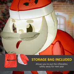Christmas Inflatable Hanging Santa Claus with Wreath - Red & White