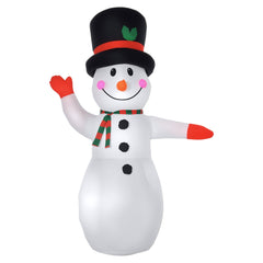 Christmas Inflatables Outdoor Decorations Snowman with LED Lights - White