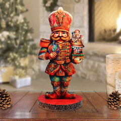 Enchanting Clara and Nutcracker Prince Limited Edition Wooden Figurine by G. Debrekht - Centerpiece for Christmas Decor - 89316