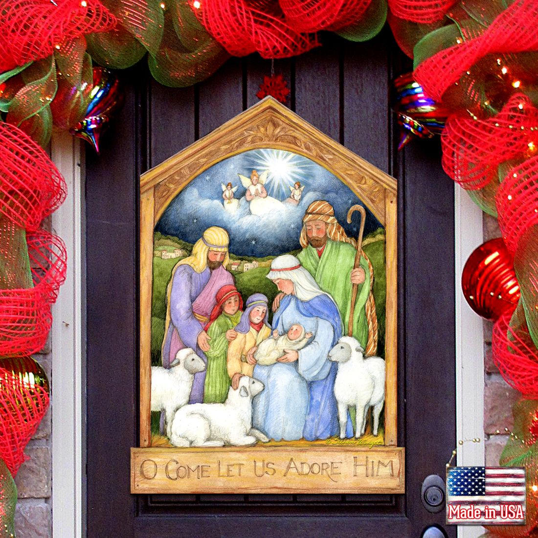 Holy Family Nativity Door Decor by Susan Winget - Nativity Holiday Decor