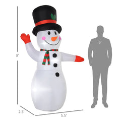 Christmas Inflatables Outdoor Decorations Snowman with LED Lights - White