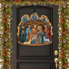 Orthodox Nativity Scene Holiday Door Decor by G. Debrekht - Nativity Holiday Decor - 8652762H