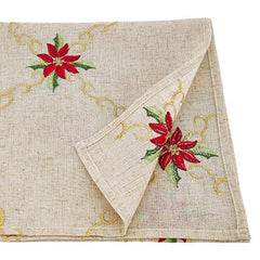 Fennco Styles Holiday Christmas Embroidered Snowflak 16 x 72 Inch Table Runner - Festive Table Runner for Christmas Banquets, Family Gathering, Special Events and Holiday Home Décor