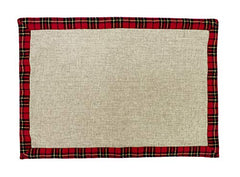 Fennco Styles Holiday Deer Tartan Plaid Ruffle Border Christmas Decorative Throw Pillow