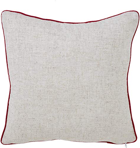 Fennco Styles Holiday Vintage Red Truck Decorative Down-Filled Throw Pillow 16-Inch Square - Multicolored Cushion for Home, Couch, Living Room, Office and Christmas Decor