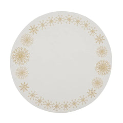 Fennco Styles Christmas Collection Embroidered Design Placemats 14" Round, Set of 4 - Festive Table Mats for Christmas, Winter Holidays, Home Décor, Banquet, Family Gathering, Special Occasion