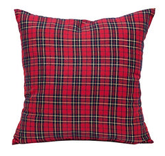 Fennco Styles Holiday Deer Tartan Plaid Christmas Decorative Filled Throw Pillow
