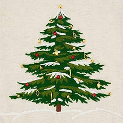 Fennco Styles Embroidered Christmas Tree Cotton Table Runner 16" W x 72" L - Natural Festive Table Cover for Home Décor, Dining Table, Banquet, Holiday, Christmas and Special Occasion