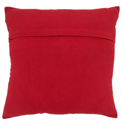 Fennco Styles Santa Belt Design Decorative Throw Pillow 18" W x 18" L – Red Festive Cushion for Christmas, Holiday, Couch, Sofa, Bedroom, Office and Living Room Décor