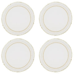 Fennco Styles Christmas Collection Embroidered Design Placemats 14" Round, Set of 4 - Festive Table Mats for Christmas, Winter Holidays, Home Décor, Banquet, Family Gathering, Special Occasion