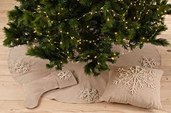 Fennco Styles Hand Knotted Snowflake Decorative Throw Pillow 18 x 18 Inch
