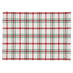Fennco Styles Holiday Plaid Design 100% Cotton Table Runner 13" W x 72" L - Red Green Table Cover for Home, Dining Table Decor, Banquet, Christmas and Special Event