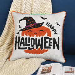 Happy Halloween Pumpkin Witch Throw Pillow Set of 2