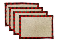 Fennco Styles Holiday Deer Tartan Plaid Ruffle Border Christmas Decorative Throw Pillow