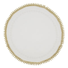 Fennco Styles Christmas Collection Embroidered Design Placemats 14" Round, Set of 4 - Festive Table Mats for Christmas, Winter Holidays, Home Décor, Banquet, Family Gathering, Special Occasion