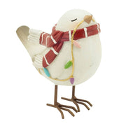 Fennco Styles Decorative Resin Perched Bird Sculpture Figurine for Farmhouse, Tabletop, Bookshelf, Garden, Christmas and Holiday Décor