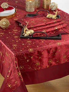 Fennco Styles Elegant Sequined & Embroidered Christmas Table Runner
