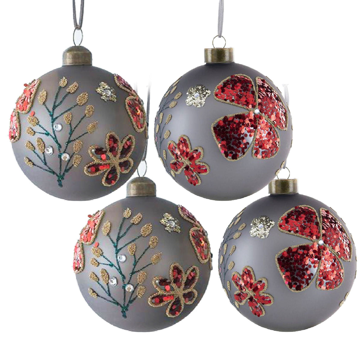 Pearl Silver Glass Decorative Hanging Ball Christmas Ornaments – Set Options