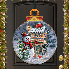 Hot Chocolate Stand - Frosty Fun Holiday Door Decor by D. Gelsinger - Christmas Santa Snowman Decor - 8611087H-DG