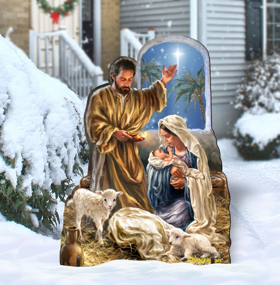 Glory to God Nativity Outdoor Decor - Nativity Holiday Decor