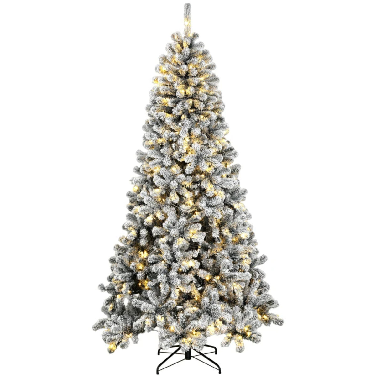 6 ft Pre-Lit Snow-Flocked Northern Pine Christmas Tree