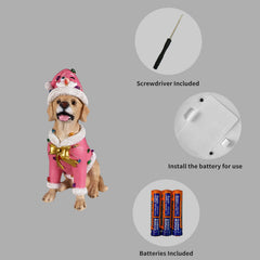 Christmas Labrador Retriever Statue with Santa Outfit - Multicolor