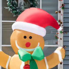 6ft Inflatable Gingerbread Man with LED Lights - Christmas Yard Decoration