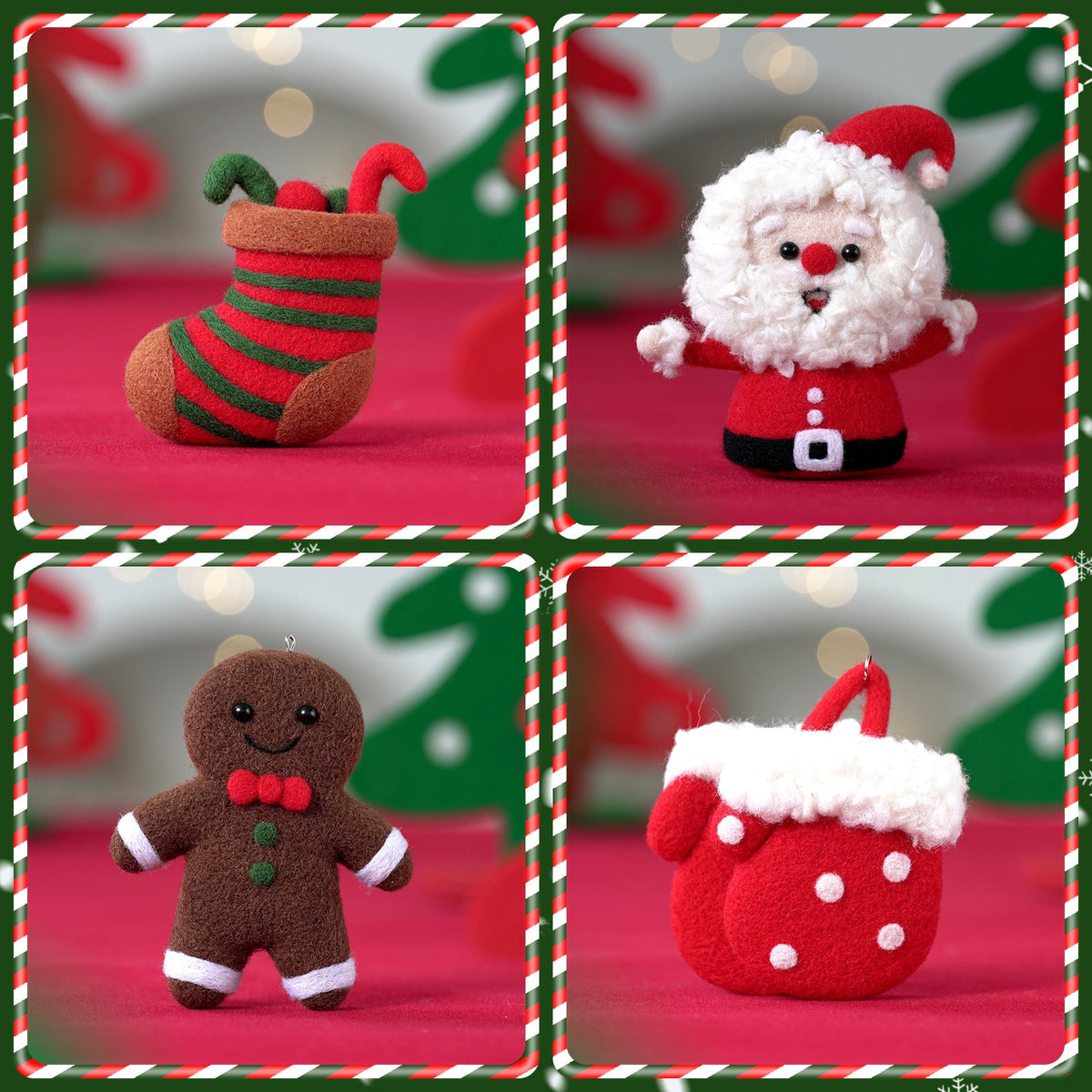 Santa Gingerbread Stocking and Mitten Christmas Needle Felting Kit by Wizardi F07N8-Z-10