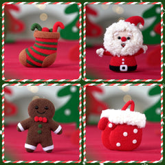 Santa Gingerbread Stocking and Mitten Christmas Needle Felting Kit by Wizardi F07N8-Z-10