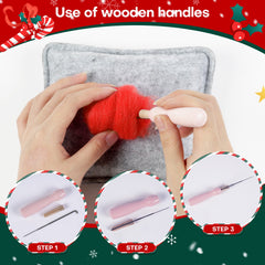 Santa Shiba Inu Cat and Bunny Christmas Needle Felting Kit by Wizardi F07N8-Z-06