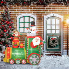 5.9' Christmas Inflatables Train with LED Lights - Multi-Color