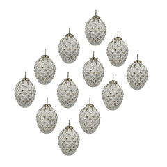 Glass Decorative Hanging Ball Christmas Tree Ornaments - White (Set of 12)