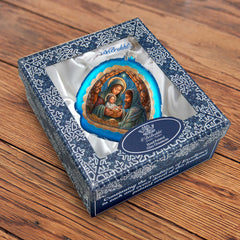 Holy Family Rainbow Glass Ornament by G. Debrekht - Nativity Holiday Decor - 756-017