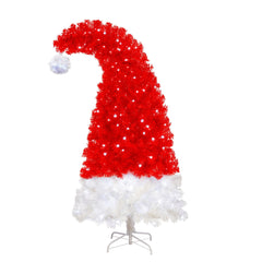 6FT Artificial Christmas Tree with LED Light - Santa's Hat Shape