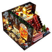 DIY Miniature Dollhouse Kit with LED Lights