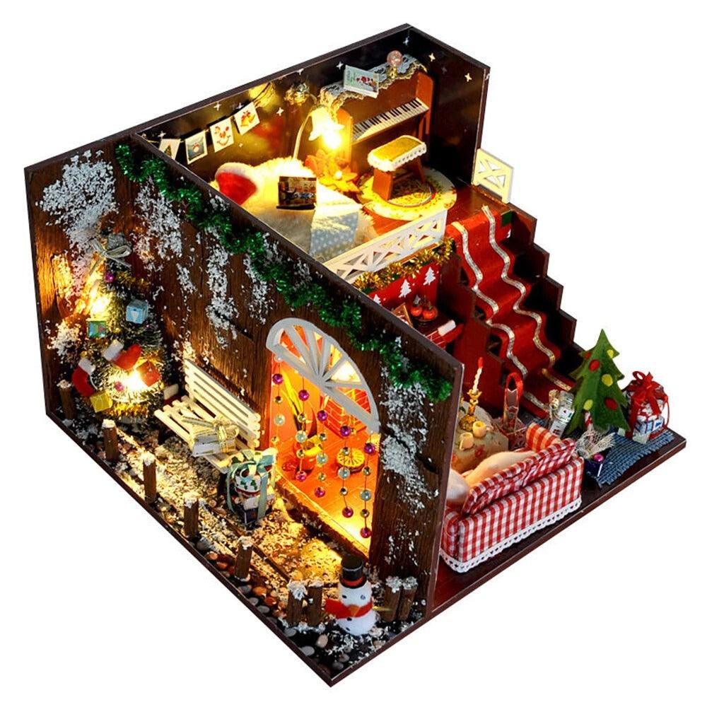 DIY Miniature Dollhouse Kit with LED Lights
