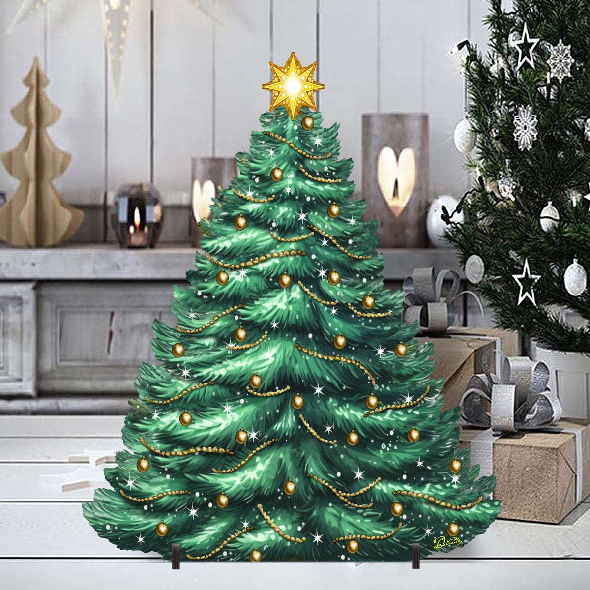 Christmas Tree Outdoor Indoor Decor Wooden Christmas Decoration by G. Debrekht Christmas Decor