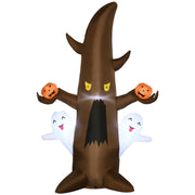 5FT Inflatable Halloween Ghost Tree with LED Lights - Brown
