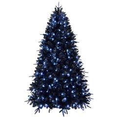 6-Foot Pre-Lit Black Christmas Tree with 350 LED Lights - Black