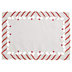Fennco Styles Christmas Candy Cane Design Tablecloth - Holiday Table Cover for Home Décor, Banquets, Family Gathering and Special Occasion
