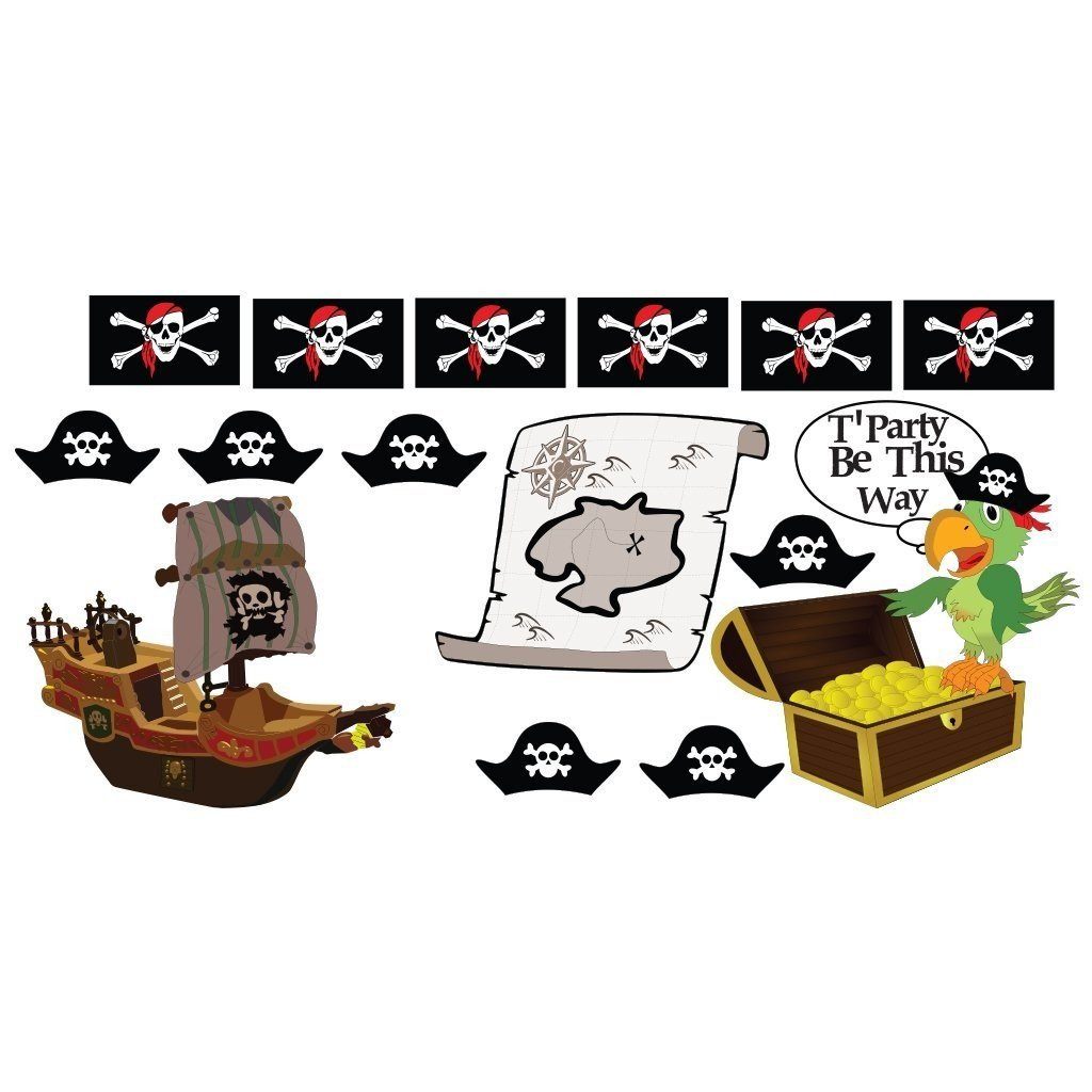 Pirate Birthday Party Pathway Markers Yard Card 15 piece set