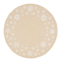 Fennco Styles Christmas Collection Embroidered Design Placemats 14" Round, Set of 4 - Festive Table Mats for Christmas, Winter Holidays, Home Décor, Banquet, Family Gathering, Special Occasion